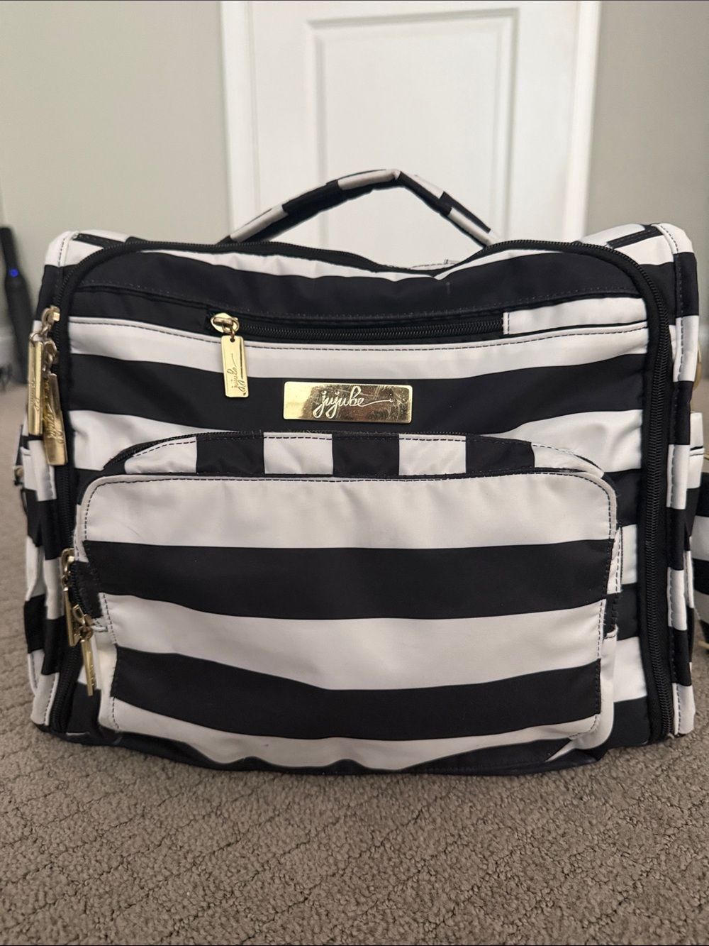 Ju-Ju-Be Black & White Striped Toiletry Bag